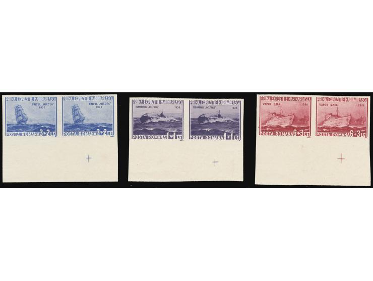 Marine Exhibition 1-6 l. in imperforated horizontal pairs from the lower sheet margin, unhinged mint