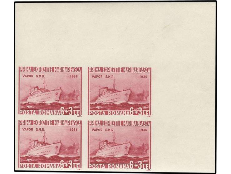 1-6 l. in imperforated blocks of 4 from the upper right sheet corner, unhinged mint
