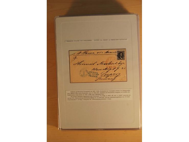 TRANSATLANTISCHE POST: 1851/77 (ca.), 31 unfrankierte und frankierte Briefe, meist aus den USA, jedoch auch einige aus Mexiko