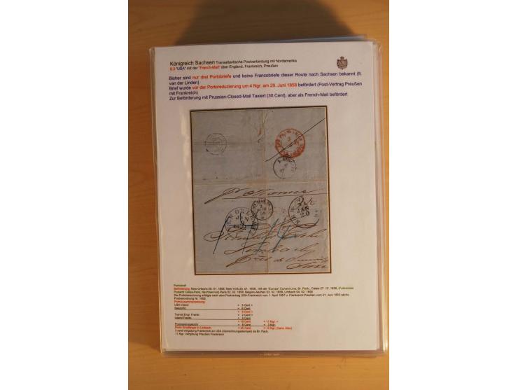 TRANSATLANTISCHE POST: 1851/77 (ca.), 31 unfrankierte und frankierte Briefe, meist aus den USA, jedoch auch einige aus Mexiko