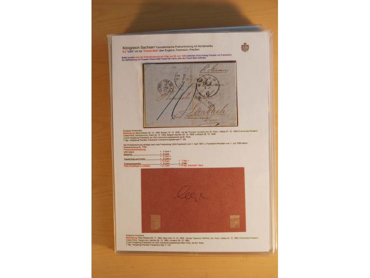 TRANSATLANTISCHE POST: 1851/77 (ca.), 31 unfrankierte und frankierte Briefe, meist aus den USA, jedoch auch einige aus Mexiko