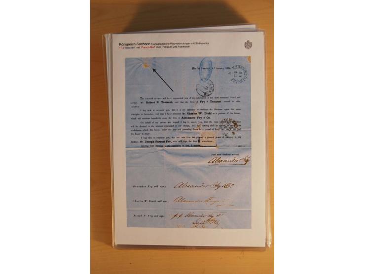 TRANSATLANTISCHE POST: 1851/77 (ca.), 31 unfrankierte und frankierte Briefe, meist aus den USA, jedoch auch einige aus Mexiko