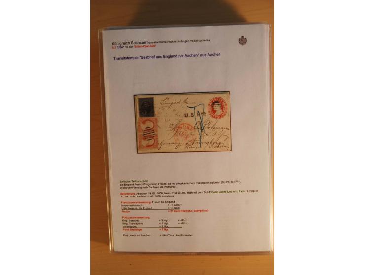 TRANSATLANTISCHE POST: 1851/77 (ca.), 31 unfrankierte und frankierte Briefe, meist aus den USA, jedoch auch einige aus Mexiko