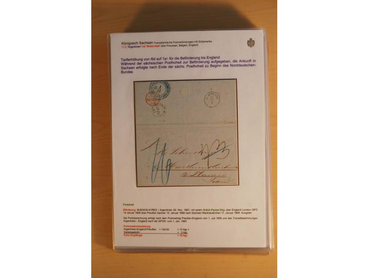 TRANSATLANTISCHE POST: 1851/77 (ca.), 31 unfrankierte und frankierte Briefe, meist aus den USA, jedoch auch einige aus Mexiko