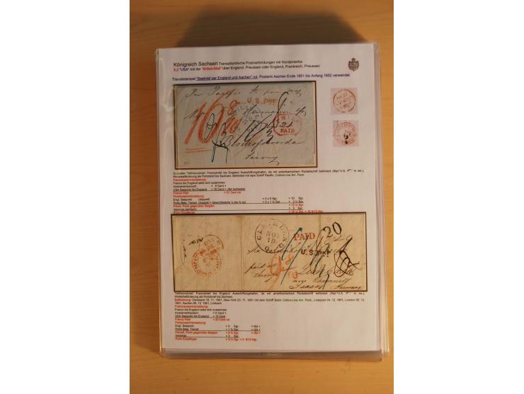 TRANSATLANTISCHE POST: 1851/77 (ca.), 31 unfrankierte und frankierte Briefe, meist aus den USA, jedoch auch einige aus Mexiko