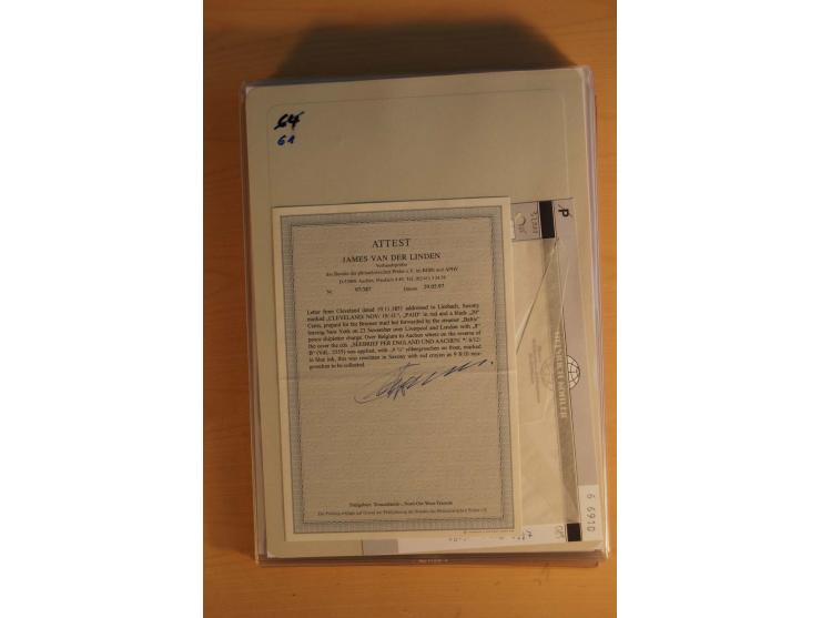 TRANSATLANTISCHE POST: 1851/77 (ca.), 31 unfrankierte und frankierte Briefe, meist aus den USA, jedoch auch einige aus Mexiko