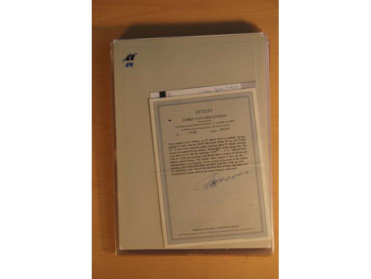 TRANSATLANTISCHE POST: 1851/77 (ca.), 31 unfrankierte und frankierte Briefe, meist aus den USA, jedoch auch einige aus Mexiko