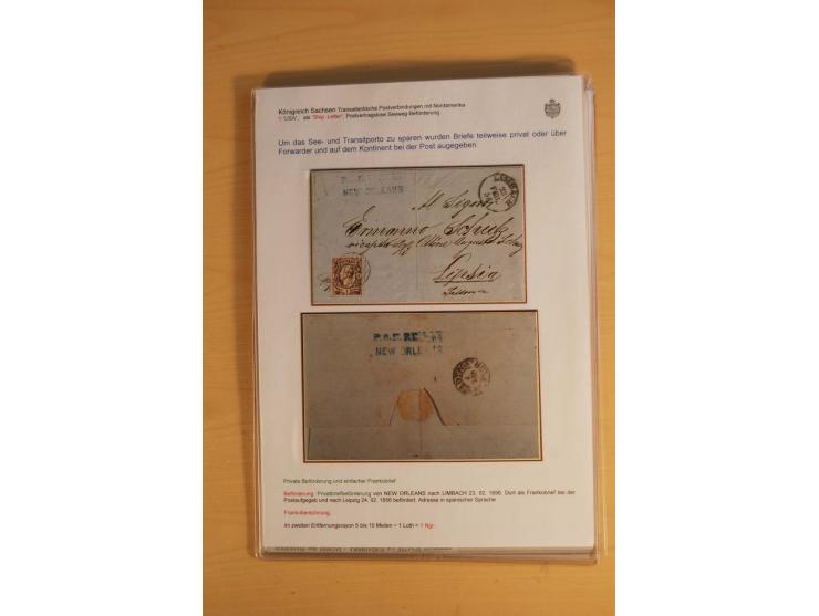 TRANSATLANTISCHE POST: 1851/77 (ca.), 31 unfrankierte und frankierte Briefe, meist aus den USA, jedoch auch einige aus Mexiko