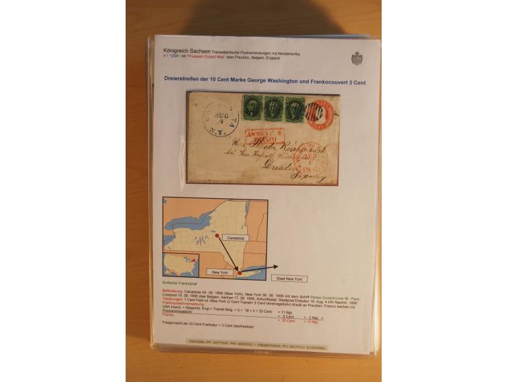 TRANSATLANTISCHE POST: 1851/77 (ca.), 31 unfrankierte und frankierte Briefe, meist aus den USA, jedoch auch einige aus Mexiko