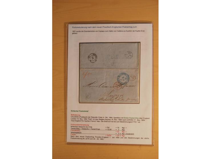 TRANSATLANTISCHE POST: 1851/77 (ca.), 31 unfrankierte und frankierte Briefe, meist aus den USA, jedoch auch einige aus Mexiko