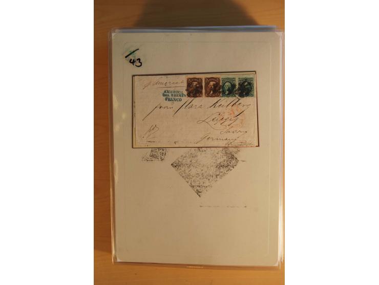 TRANSATLANTISCHE POST: 1851/77 (ca.), 31 unfrankierte und frankierte Briefe, meist aus den USA, jedoch auch einige aus Mexiko