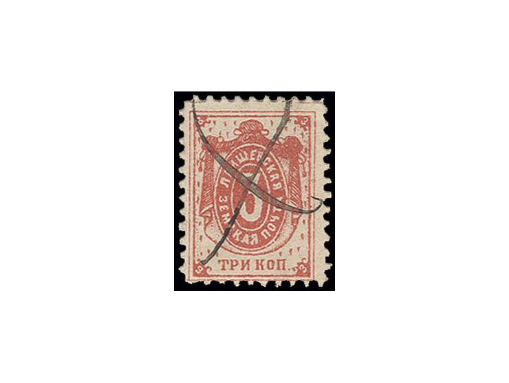  LAISCHEW: 1901, 3 k. red, used with pen cross, fine (Chuchin-Nr. 6)
