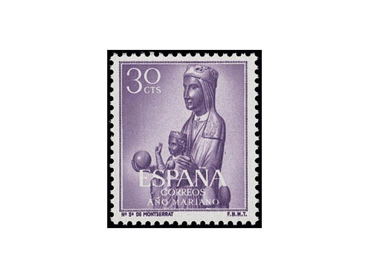 1954, Madonna with child 30 c., perforated colour proof in violet, unhinged mint, fine and scarce, opinion Graus (Edifil-no. 