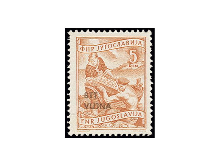 1953, definitive 5 din. in type II, unhinged mint, very fine, sign. Zumstein and certificate Zrinjscak BPP