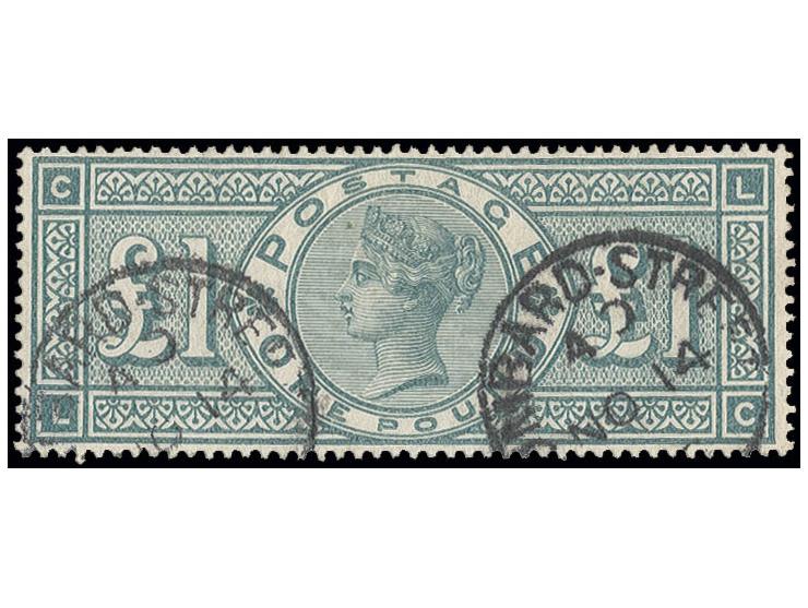 1887/92, 1 £ green, neatly cancelled, very fine, sign. Ferchenbauer with certificate