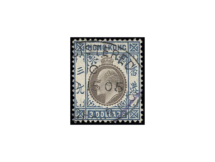 1904/06, Edward 3 $ cancelled "REGISTERED SHANGHAI", fine