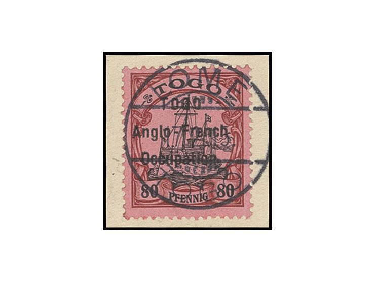 1914, Overprint on Germany: 80 pfg. tied by clear cds. "LOME TOGO 17.2.15" to piece, very fine, signed Pauligk