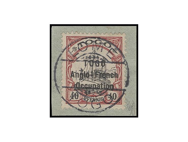 40 pfg. tied by clear cds. "LOME 13.11.14" to piece, fine, certificate Holcombe