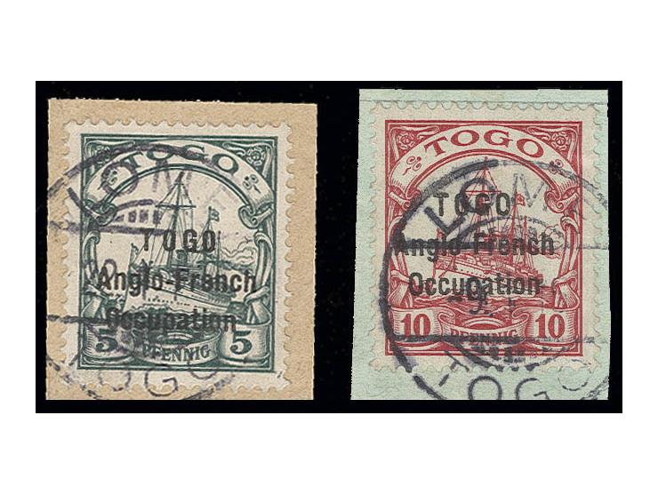 1930, 5 pfg. and 10 pfg. tied by cds. to two pieces, fine, signed Holocombe and Pauligk, 5 pfg. with certificate Holcombe