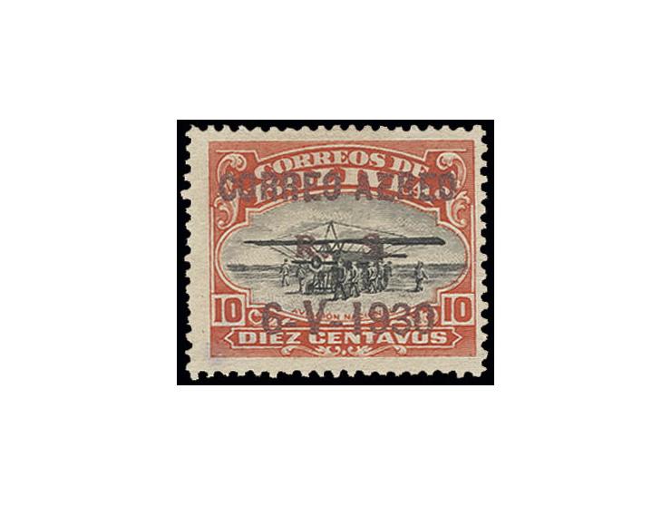 10 c. with overprint in brown, unused without gum