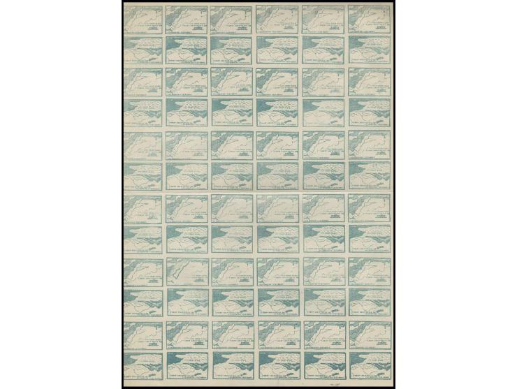 new issue 10 c. green, 72 stamps in cpl. sheet, horizontally folded in the middle, without gum as issued, small margin faults