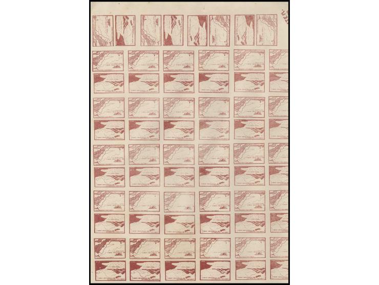 second issue 10 c., both values in cpl. sheet of 68 stamps with 8 tête-bêches, unmounted mint, 2 stamps small margin faults
