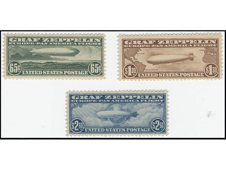  1930, Graf Zeppelin 65 c. - 2.60 $, fresh colours and good centering, very lightly hinged, 1.30 $ light corner crease, other