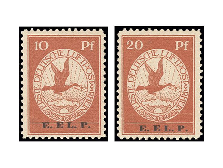 E. EL. P.  10 und 20 Pfg. postfrisch, Kabinett, Fotoattest Brettl BPP