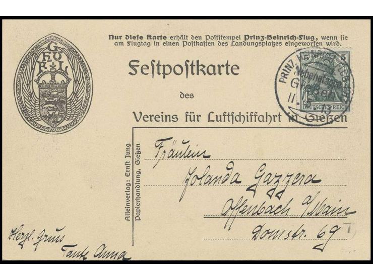 Nebenetappe Gießen 11.5.13, Sonderstempel auf Germania 5 Pfg. auf Sonderkarte, Kabinett