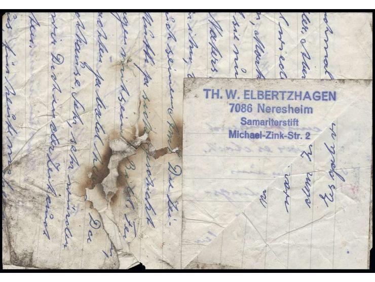 1960, Absturz des PAN-AM-Postflugzeugs über Dallgow/DDR 15.11.66, Briefinhalt eines westdeutschen Absenders mit hektographier