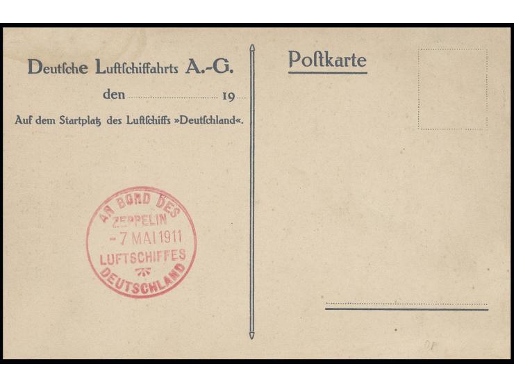 DEUTSCHLAND (LZ8): 1911, Blumentag Düsseldorf, Abwurf-Sonderkarte mit glasklarem Abschlag des Bordstempels vom 7.5., dazu Kar
