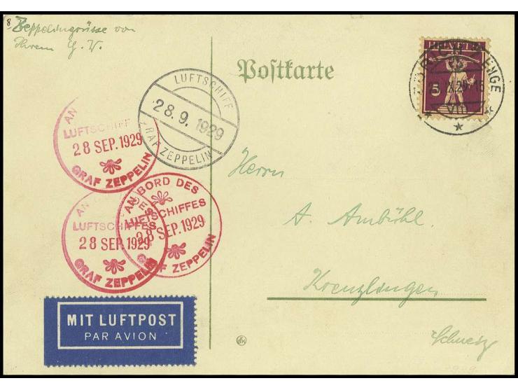 dito, ähnliche Karte mit 3 roten Bordstempeln, Kabinett