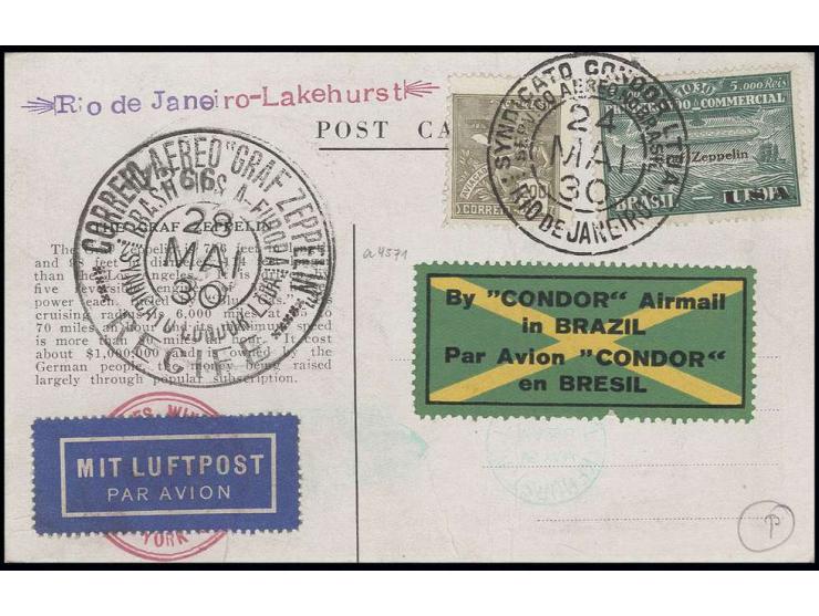 Fotokarte mit 5000 Rs. "U.S.A.", Pracht