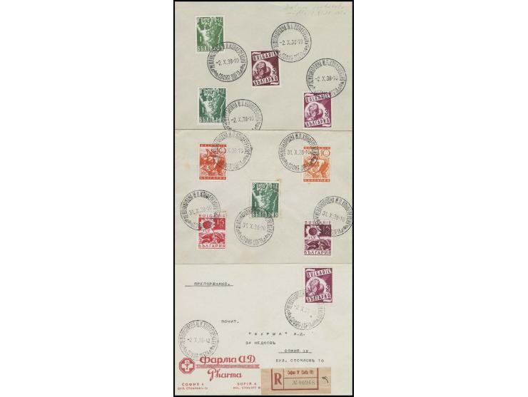 1938, Fahrplankonferenz, Sonderstempel mit fehlerhafter Monatseinstellung "X" statt "XI" auf R-Brief nach Sofia mit Ankunftss