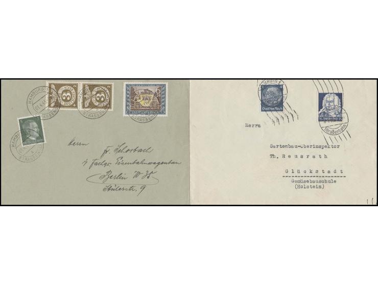1935/43, "HAMBURG 1 Straßenbahn 6.7.35", Handrollstempel klar auf portogerecht frankiertem Brief der 2. Gewichtsstufe (rückse