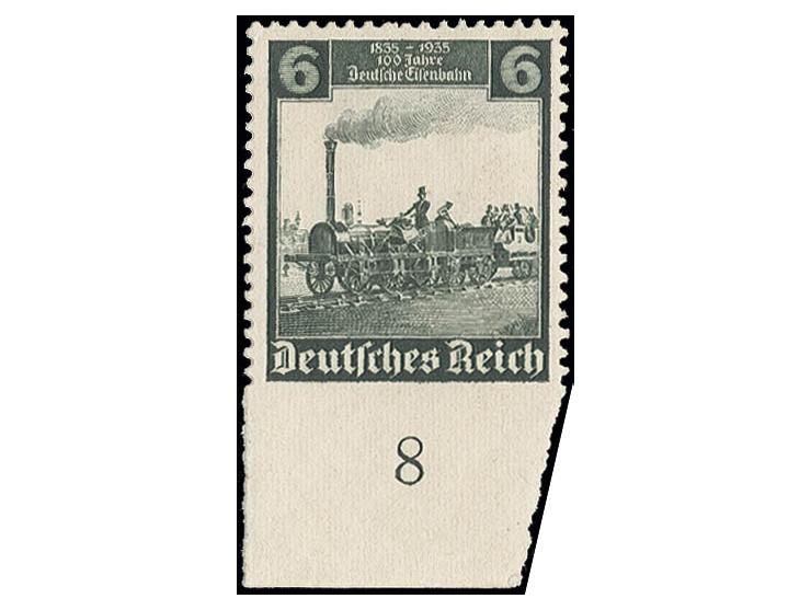 1935, "Der Adler" 6 Pfg. schwarzgrün, unten ungezähnt, ungebraucht, Pracht