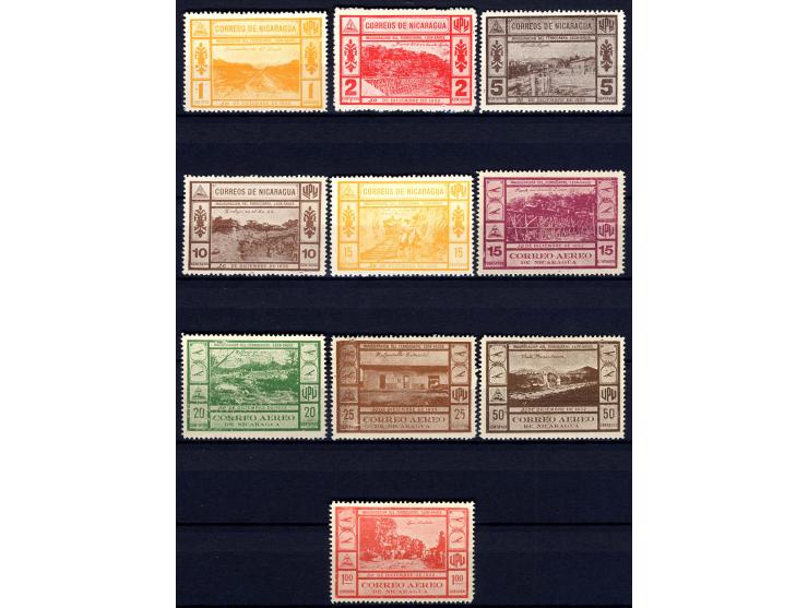1932, Sonderausgaben Eröffnung der Eisenbahnlinie San Jorge-San Juan del Sur und Leon-El Sauce, kpl., ungebraucht wie verausg