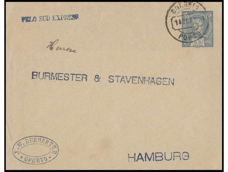 Südexpress: 1896/1907, 3 Karten und Ganzsachenumschlag mit L1 in verschiedenen Typen und Farben