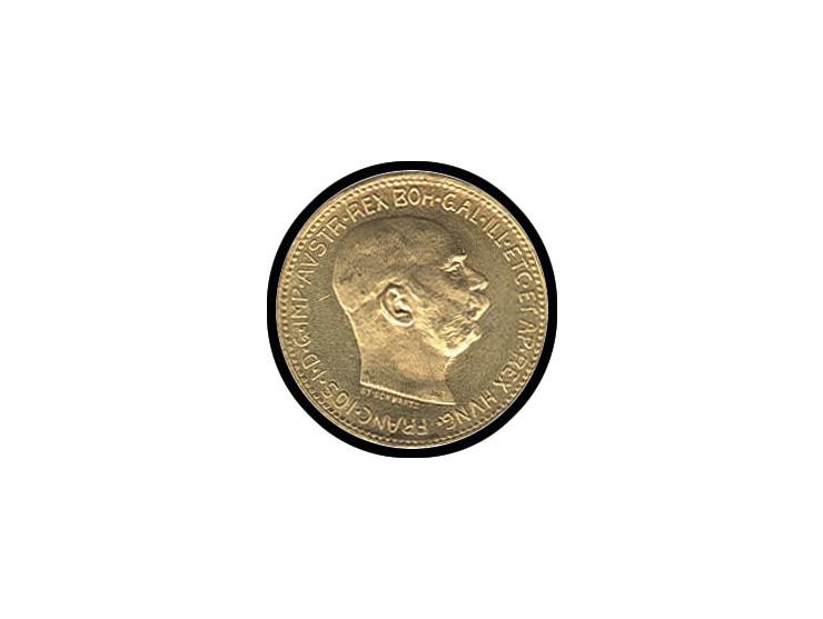 Lot Neuprägungen in Gold: Dukat (4), 4 Florin (2), 8 Florin (2), 10 Kronen (5) und 20 Kronen (6)