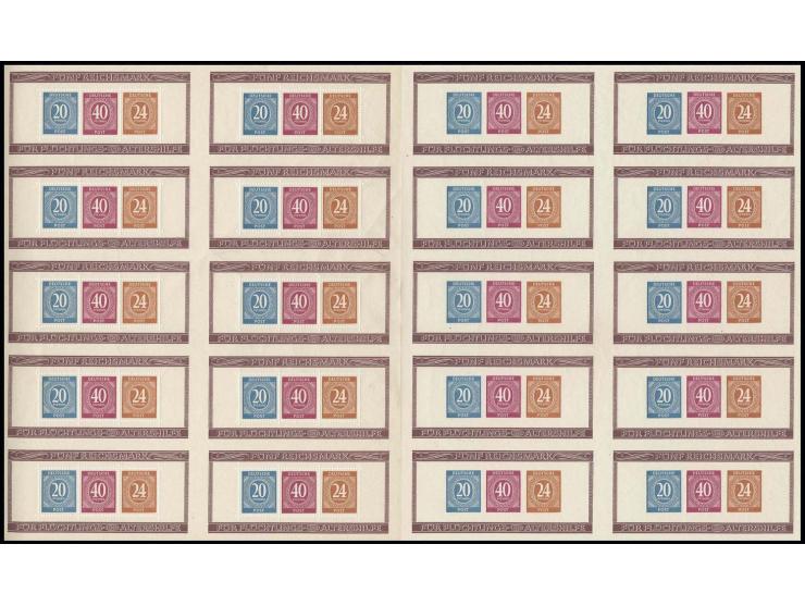 1946, Zeughaus-Blockpaar, je im kompletten Kleinbogen zu 5x2 Blocks, postfrisch, einige kleine Knitter, minimale Haftstellen 