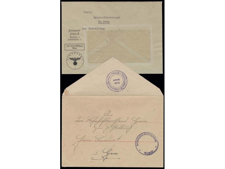 THÜRINGEN: 1945, früher Kurierpost-Brief mit rückseitigem Briefstempel des Thüringischen Wirtschaftsministerium an den Landra