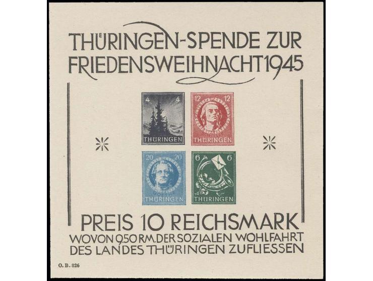 dito, Sonderdruck auf weißem holzfreiem Kartonpapier ohne Durchstich, postfrisch, Fotoattest Ströh BPP