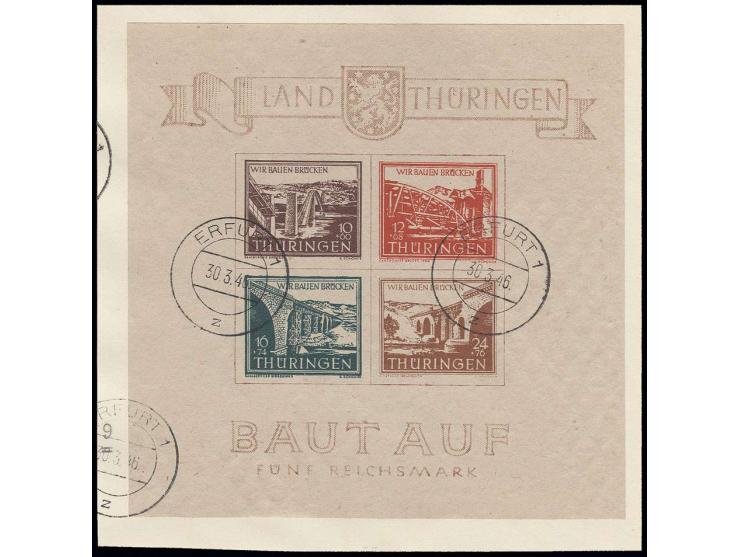 dito, sauber gestempelt "ERFURT1z 30.3.46" auf Briefstück, Fotoattest Ströh BPP (Mi.1.700,-)