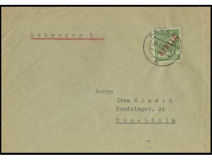 10 Pfg. als portogerechte Einzelfrankatur und Westdeutschland-Verwendung auf Drucksachenumschlag von "PASSAU 26.1.50" nach To