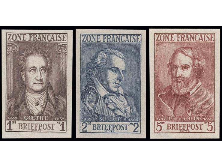 1-5 M., ungezähnte Vorzugsdrucke, postfrisch, private Signatur und Fotoattest Straub BPP