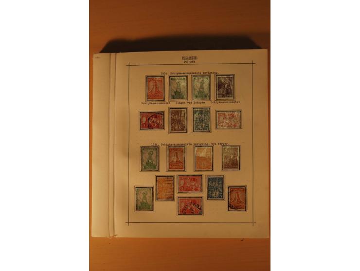 1879/1957, ungebrauchte und gestempelte Sammlung mit guten Werten und Sätzen auf selbstgestalteten Blättern in 2 Alben