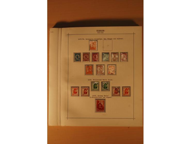 1879/1957, ungebrauchte und gestempelte Sammlung mit guten Werten und Sätzen auf selbstgestalteten Blättern in 2 Alben