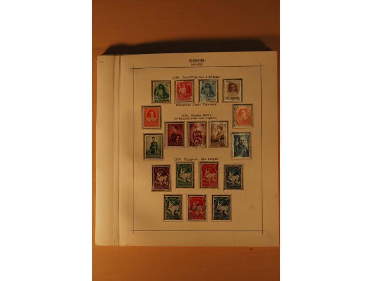 1879/1957, ungebrauchte und gestempelte Sammlung mit guten Werten und Sätzen auf selbstgestalteten Blättern in 2 Alben