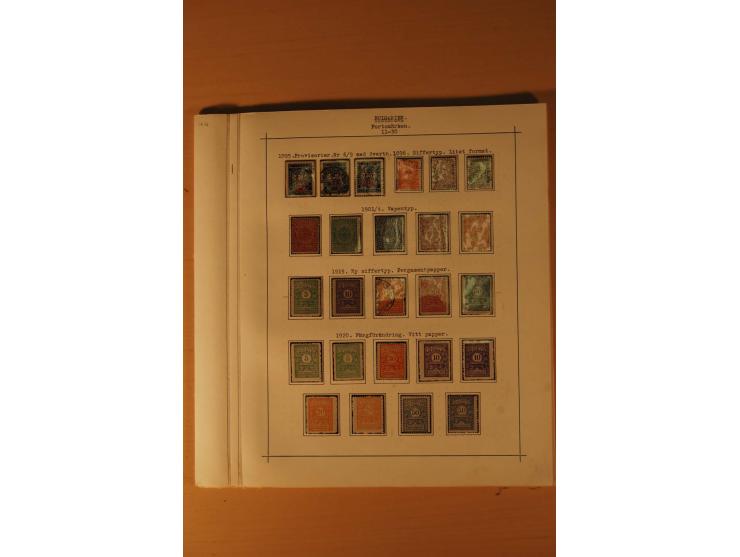 1879/1957, ungebrauchte und gestempelte Sammlung mit guten Werten und Sätzen auf selbstgestalteten Blättern in 2 Alben