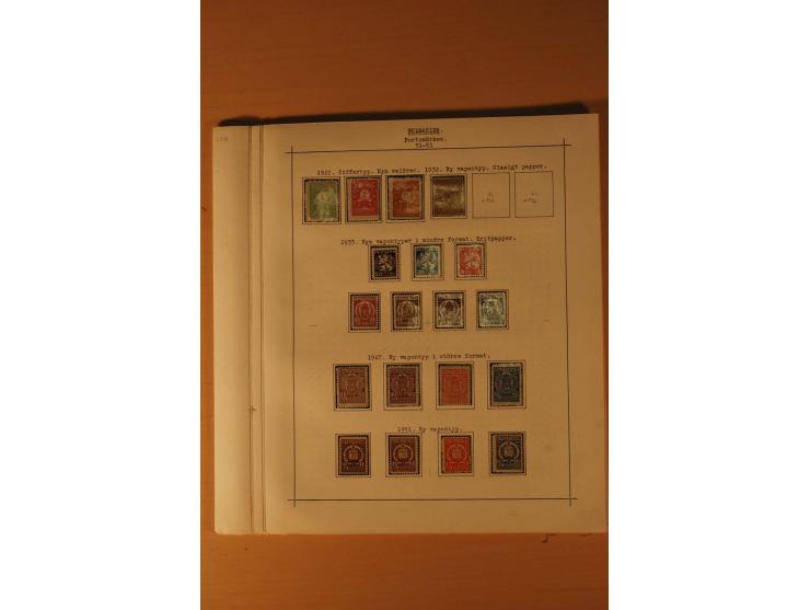 1879/1957, ungebrauchte und gestempelte Sammlung mit guten Werten und Sätzen auf selbstgestalteten Blättern in 2 Alben